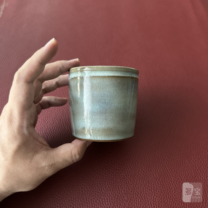 清雍正 仿钧釉杯 - 图6